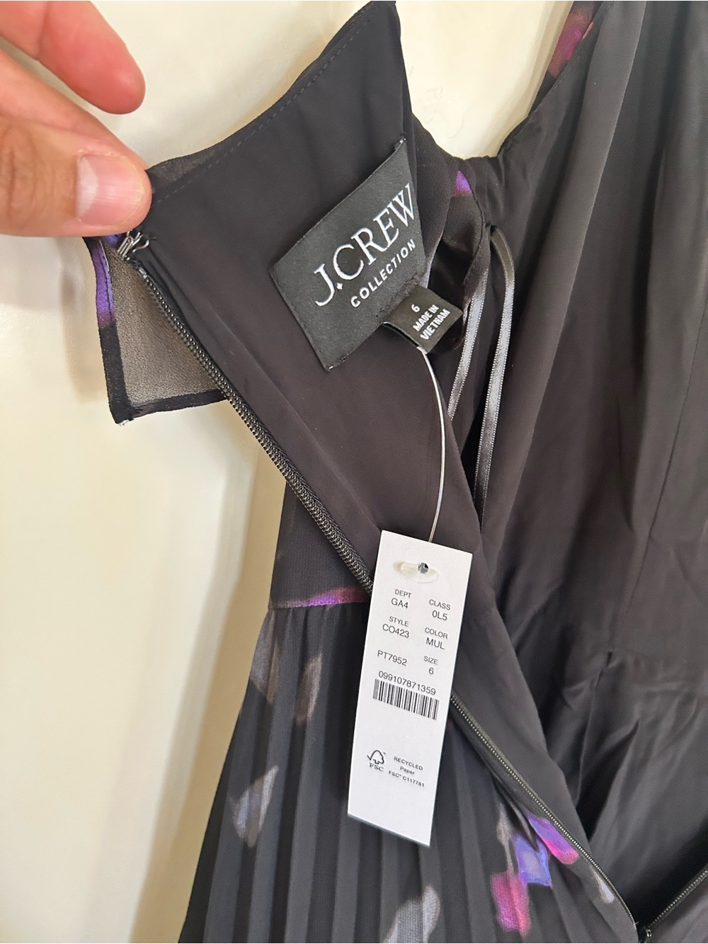 J.Crew NWT Collection chiffon ruffle dress in space floral print Size 6 - Picture 7 of 8